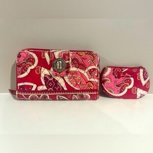 Vera Bradley accordion zippered wallet and ID pouch/coin purse